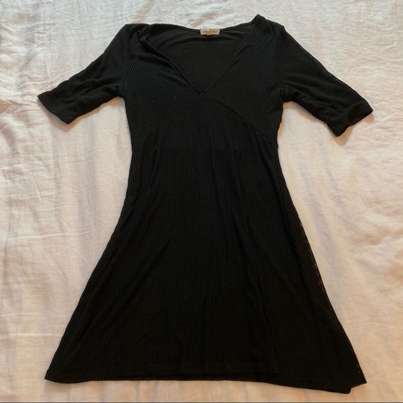 UO silence + noise Deep V Ribbed Mini Dress - Picture 2 of 7